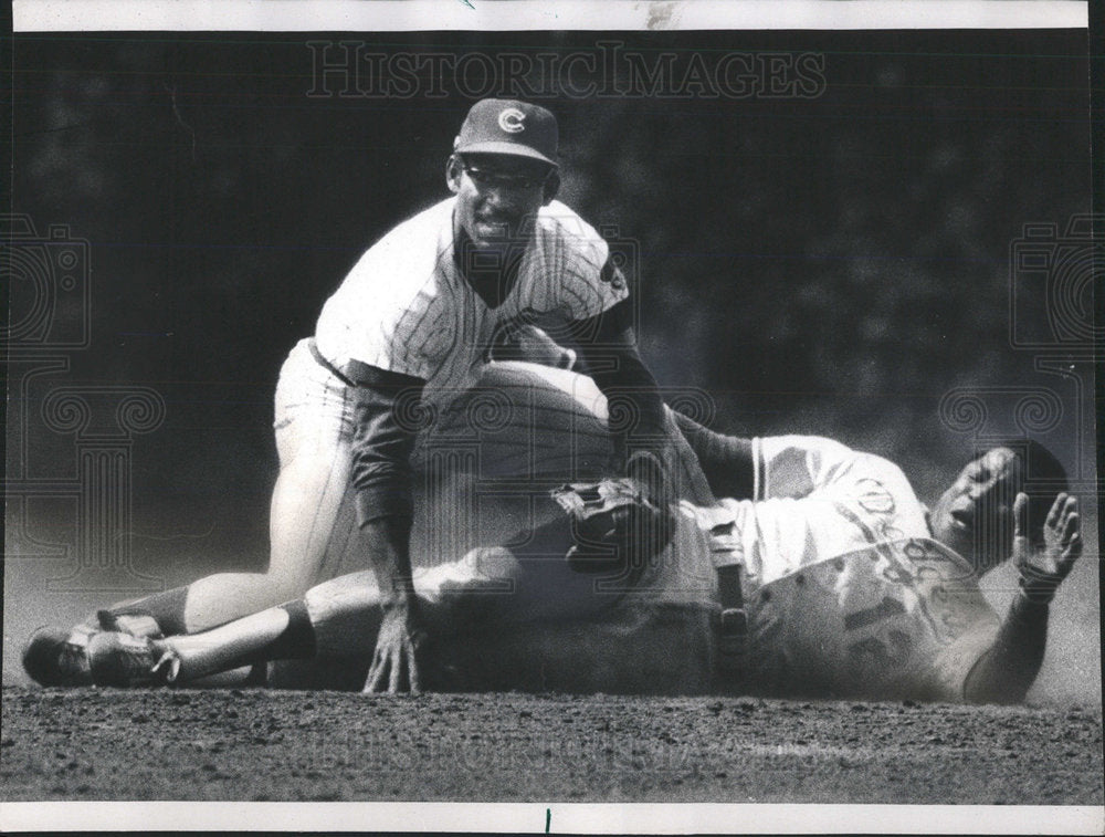 1977 Press Photo Manny Trillo Ivan DeJesus Chicago Cubs - Historic Images