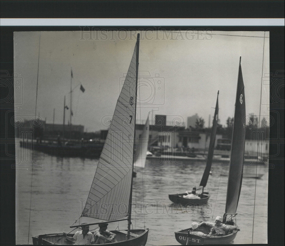1940 Press Photo Sailboats Regatta Columbia Yacht Club - Historic Images