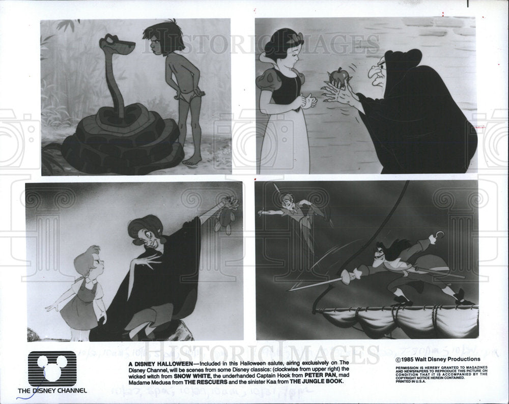 1985 Press Photo Disney Halloween salute Disney Channel - Historic Images