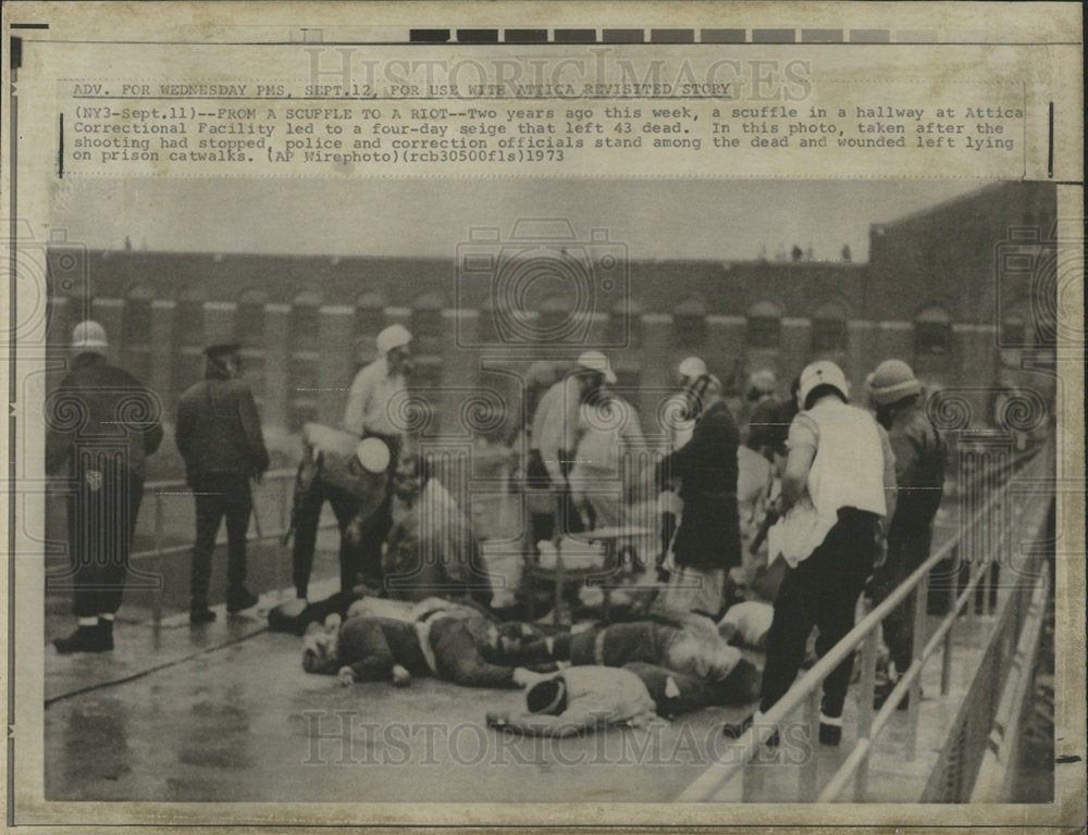 1973 Press Photo Attica Correctional Facility Riot - Historic Images