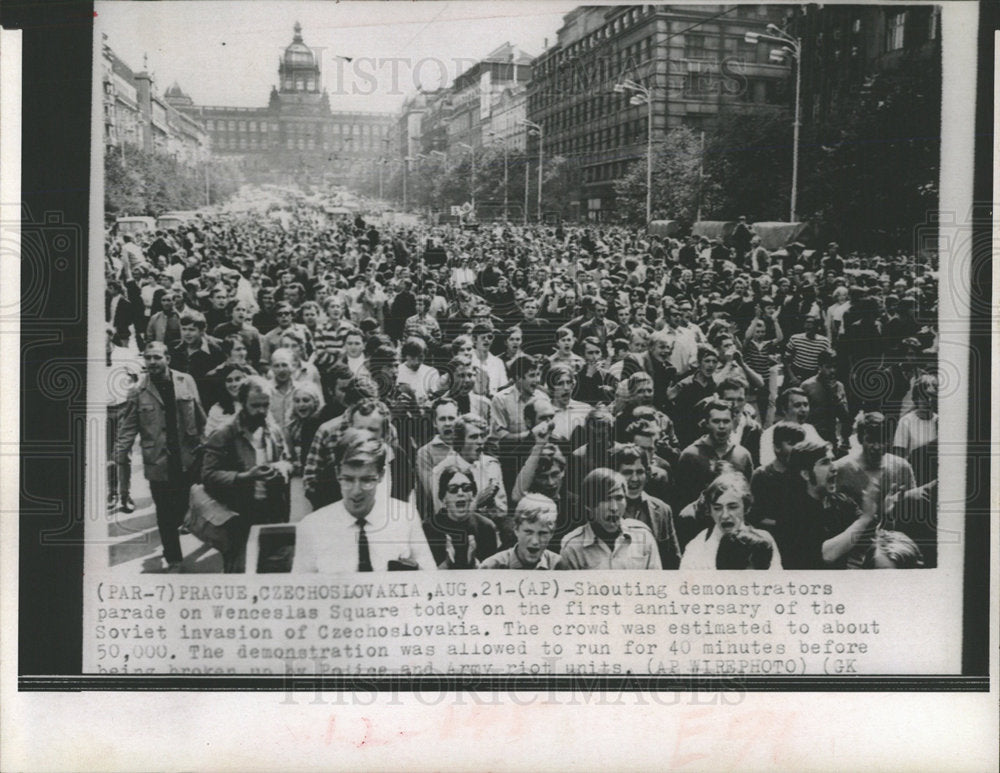 1964 Press Photo Wenceslas Soviet Czechoslovakia Strike - Historic Images