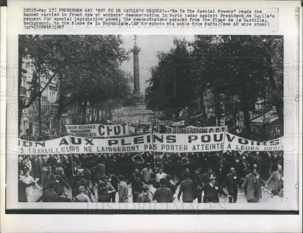 1967 Press Photo demonstration president de Gaulle work - Historic Images