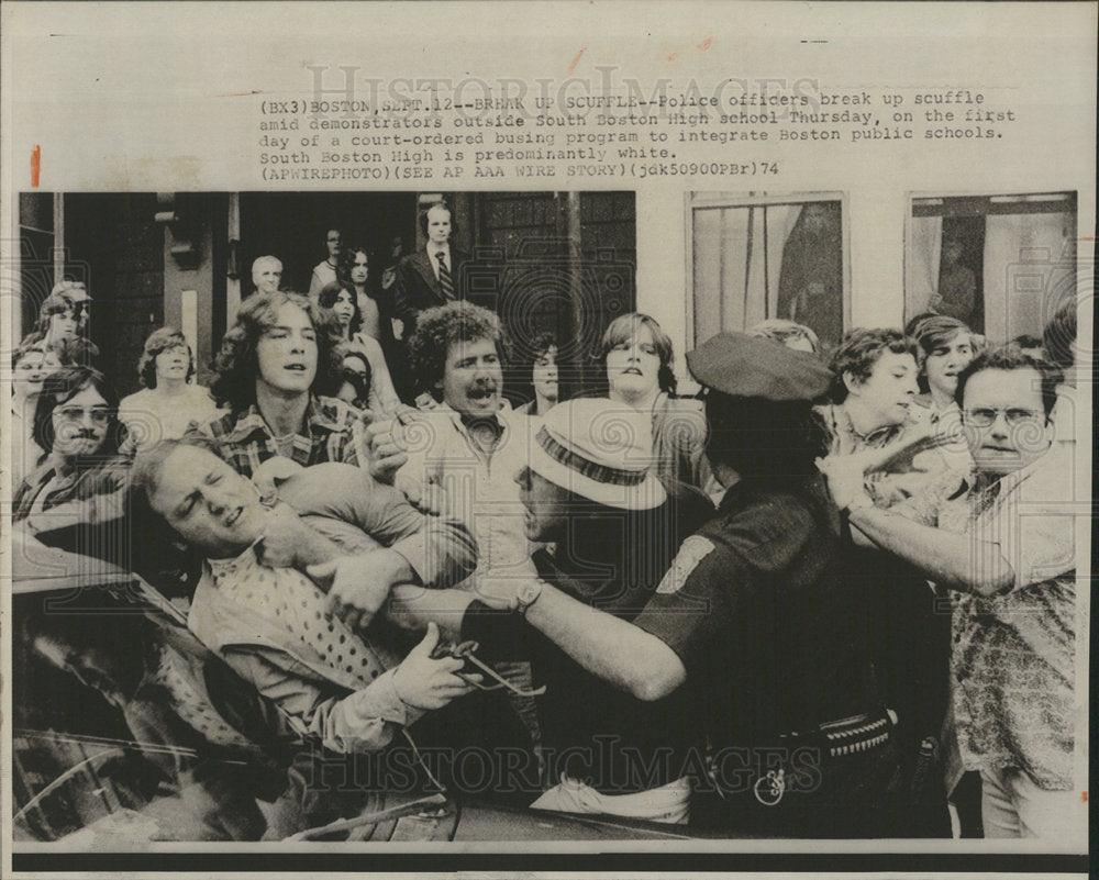 1974 Press Photo South Boston High School Police Court  - Historic Images