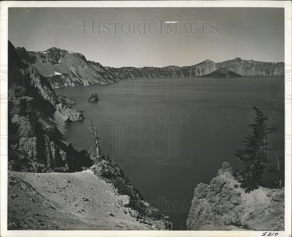 Press Photo Phantom Ship Wizard Island Lake National  - Historic Images