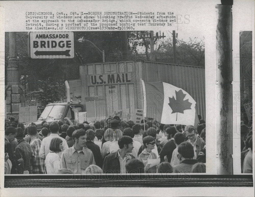 1969 Press Photo Windsor University Student strike riot - Historic Images