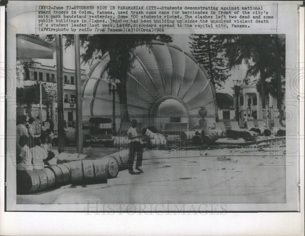 1966 Press Photo Colon Panama Student National Guard  - Historic Images