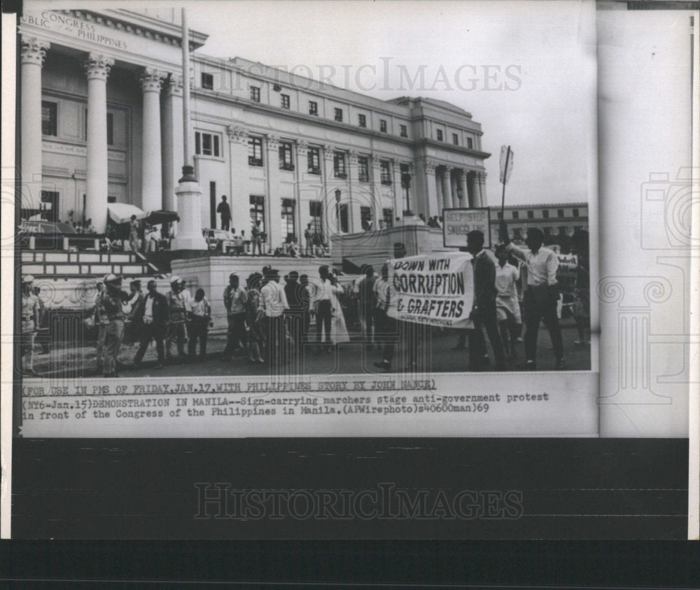 1969 Press Photo Philippines Demonstrations - Historic Images