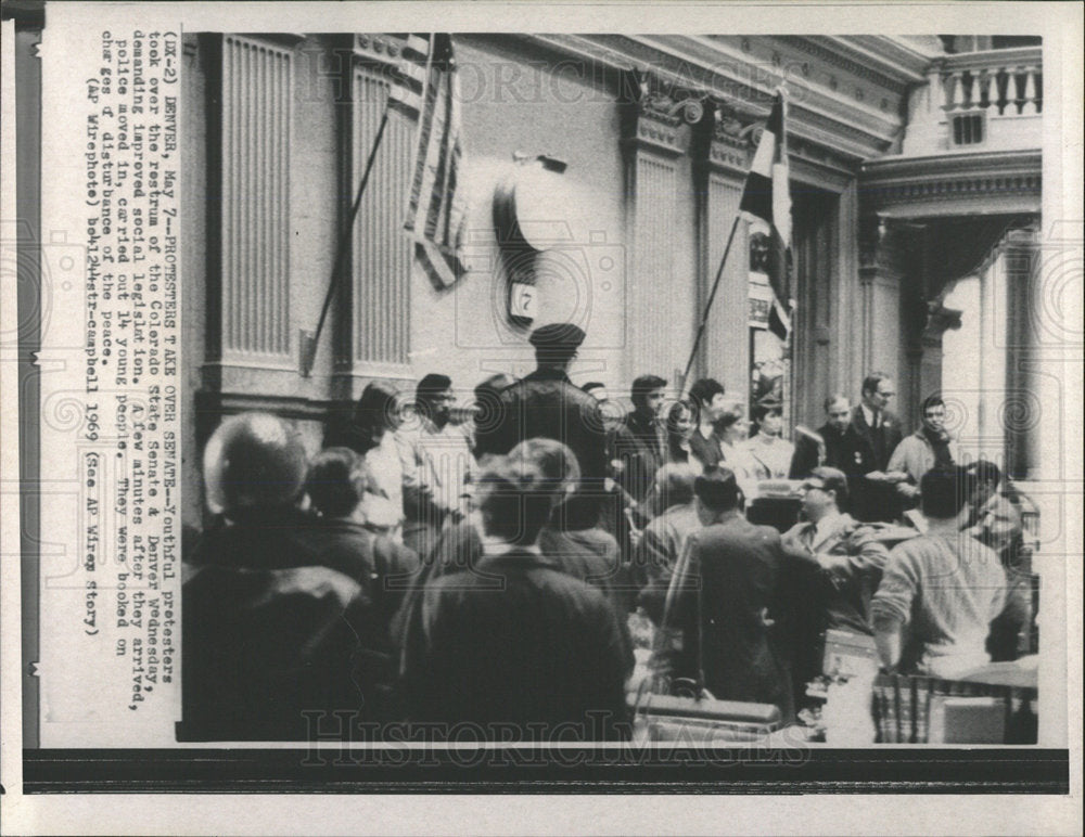 1969 Press Photo Protesters Take Over Colorado Senate - Historic Images