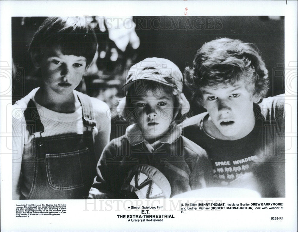 1982 Press Photo Henry Thomas, Barrymore, Macnaughton - Historic Images