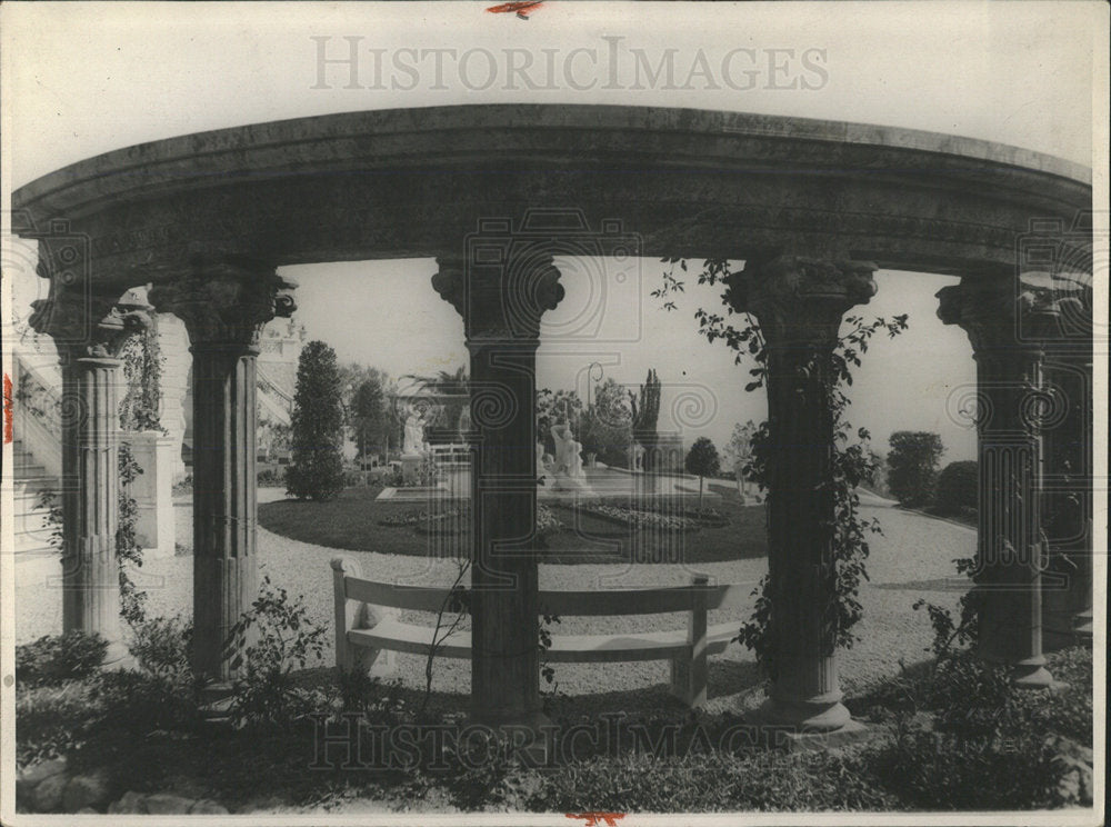 1931 Press Photo Reminiscent Chateau Roman garden show - Historic Images
