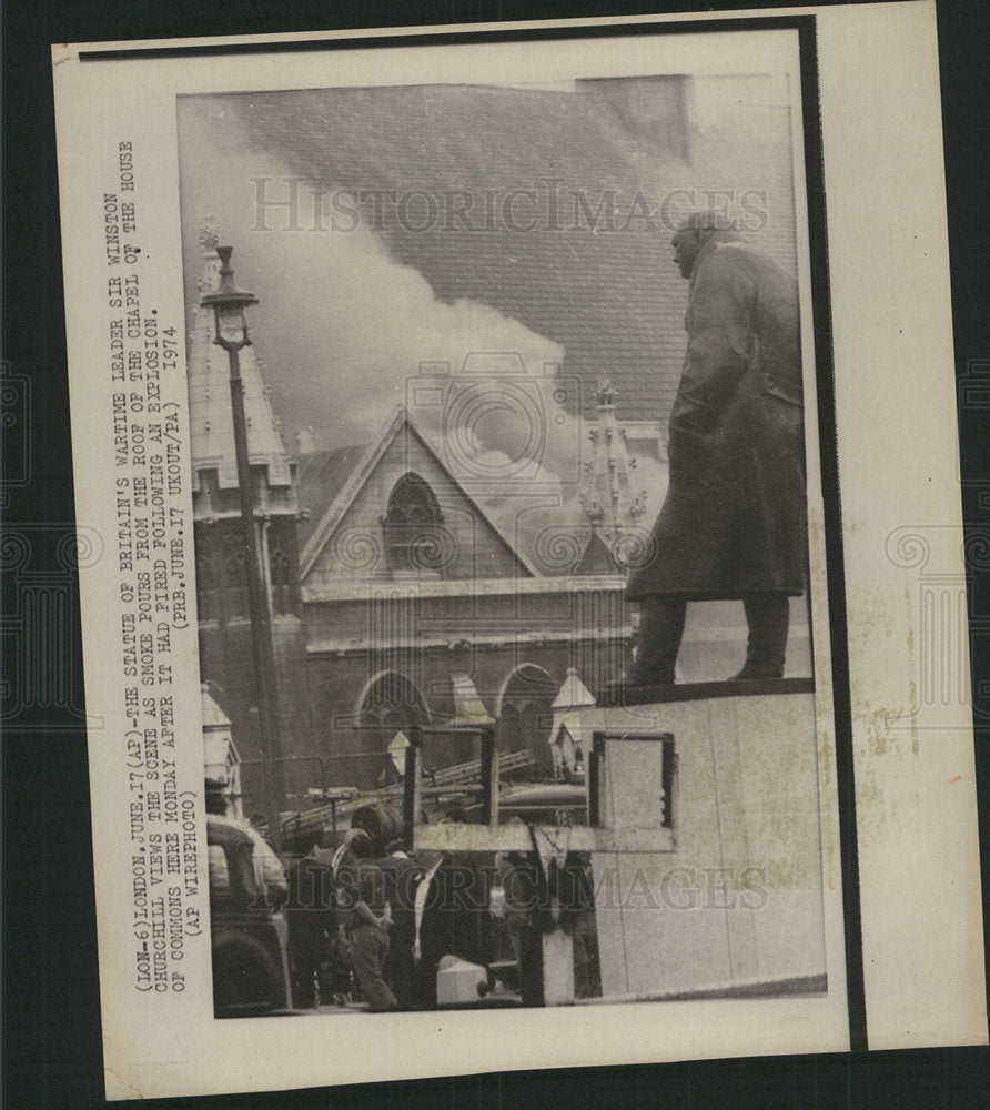 1974 Press Photo Fire House Of Commons London England - Historic Images