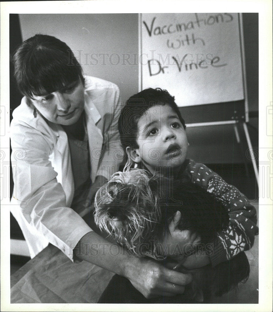 1991 Press Photo Steven Baez with his pet dog "Princess - Historic Images