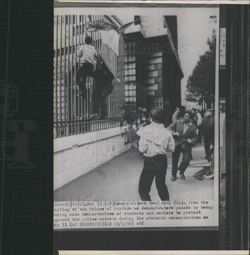 1968 Press Photo Demonstrators student protest worker - Historic Images