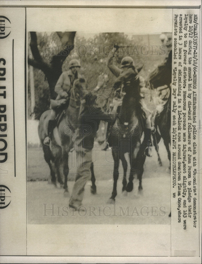1966 Press Photo POLICE DEMONSTRATORS ARGENTINA  - Historic Images