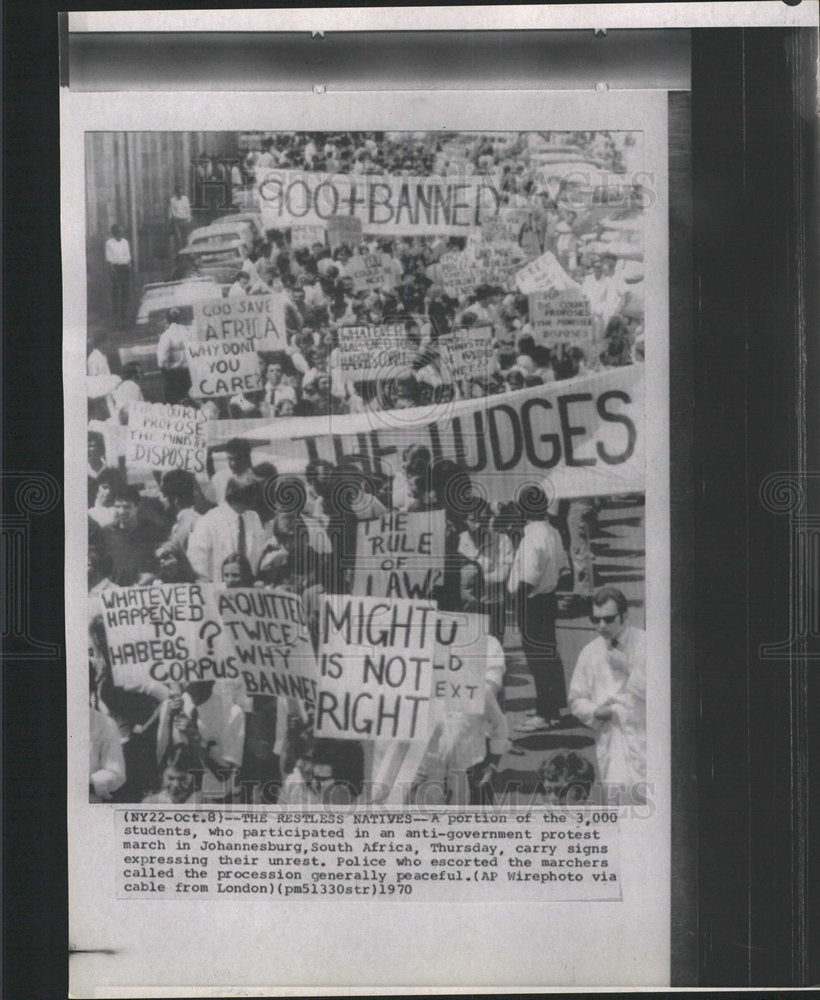 1970 Press Photo ANTI-GOVERNMENT DEMONSTRATION  AFRICA - Historic Images