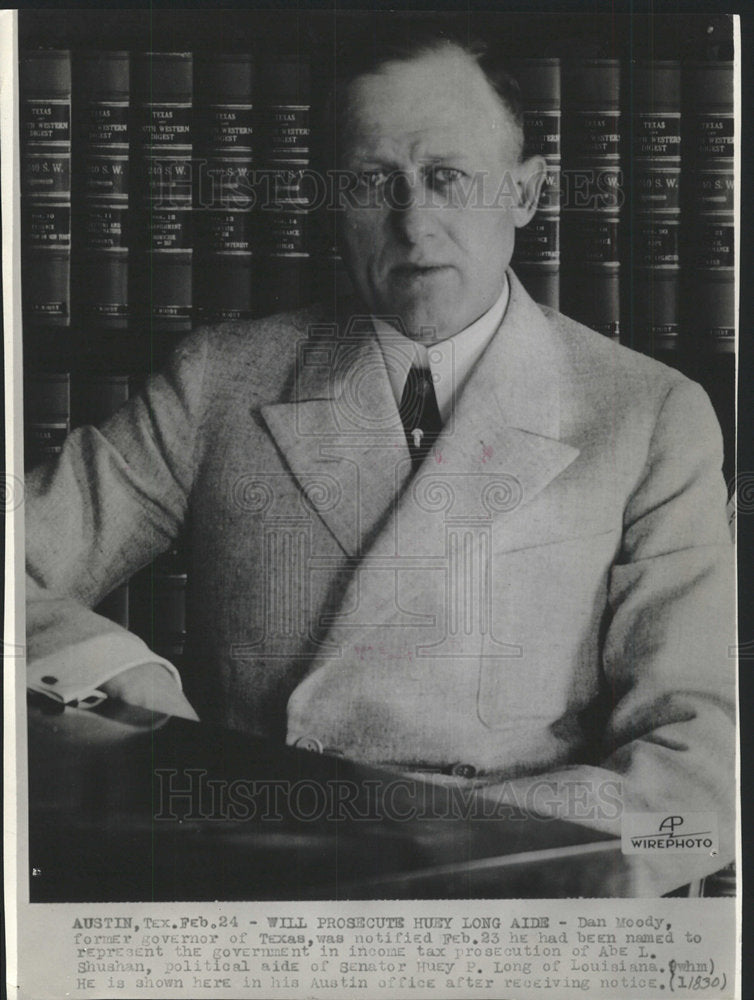 1935 Press Photo Dan Moody Texas Governor  - Historic Images