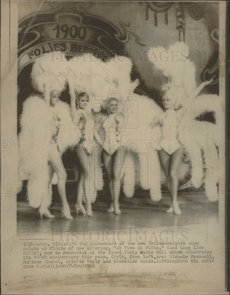 1968 Press Photo Folies Bergere Show Paris - Historic Images