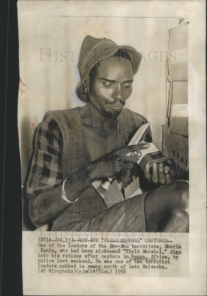 1956 Press Photo Moaria Kaniu Mau terrorists Marshal  - Historic Images