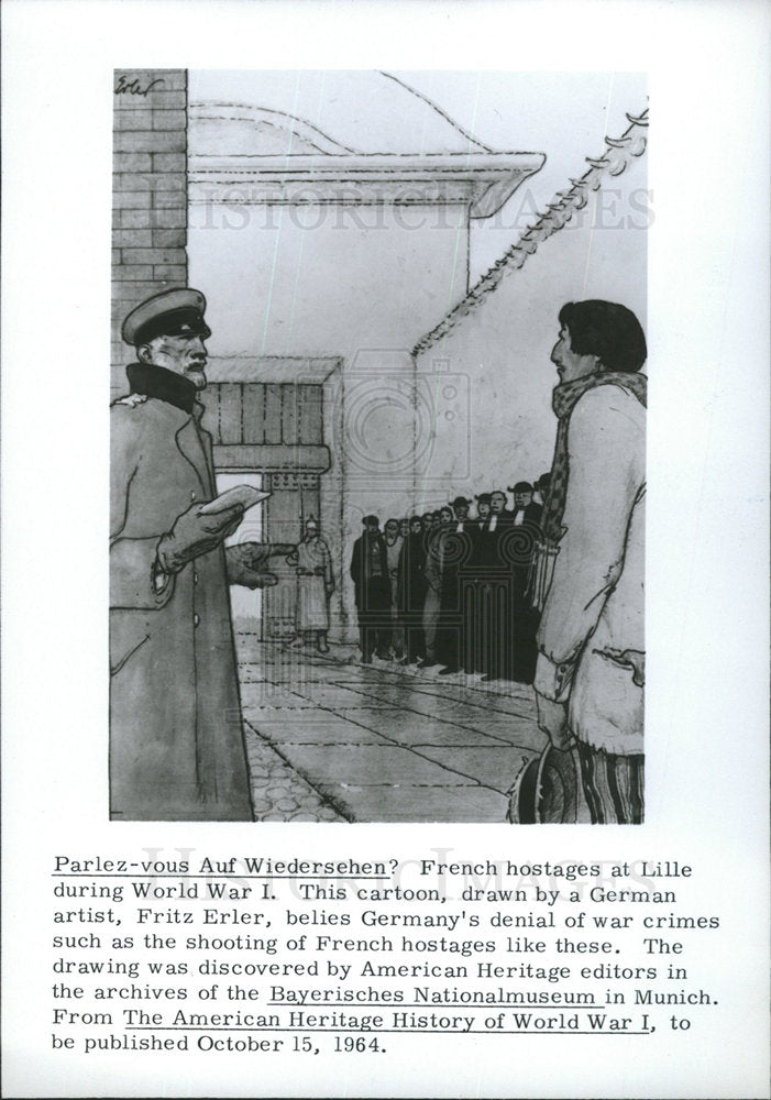 1964 Press Photo Wiedersehen French Hostage Lille war - Historic Images