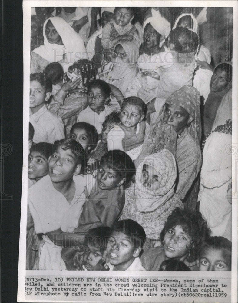 1959 Press Photo Indian women & children - Historic Images