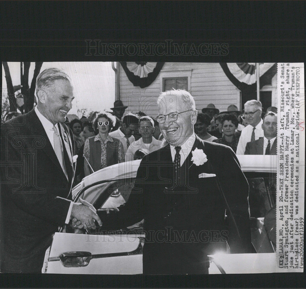 1959 Press Photo Missouri Senator Symington Truman - Historic Images