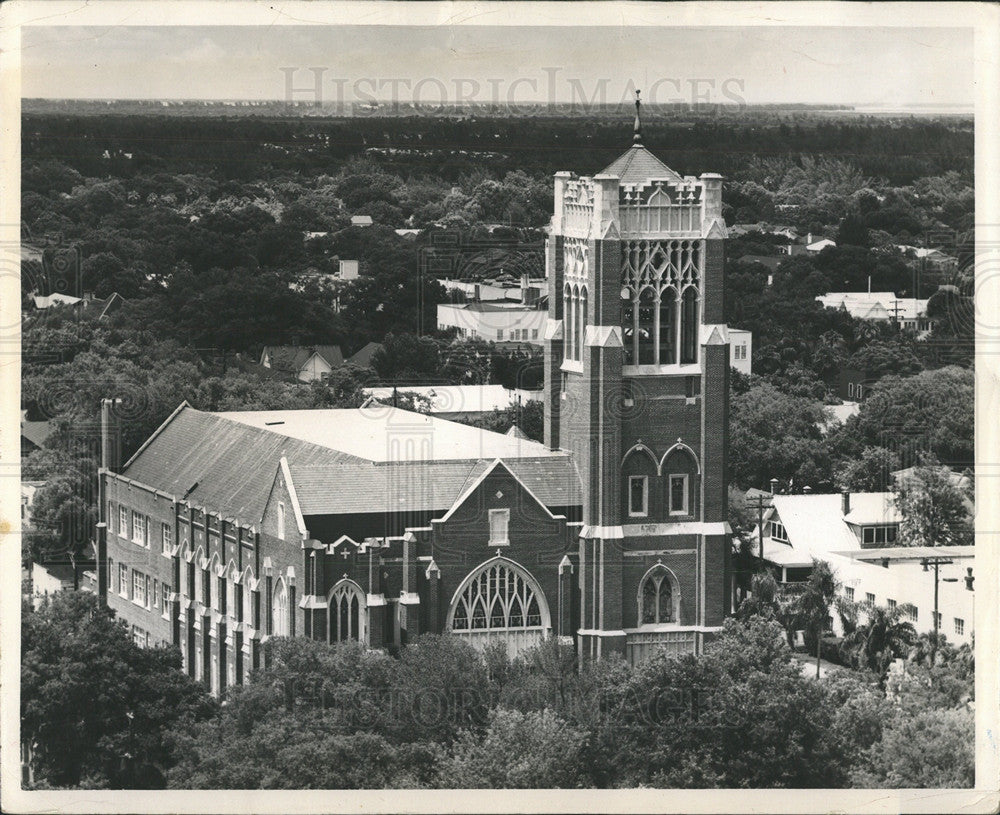 1954 First Methodist Church Aerial View-Historic Images