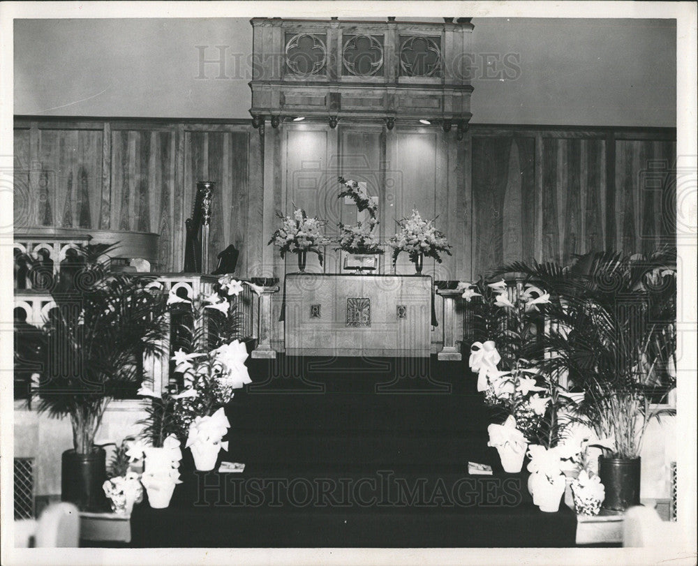 1957 Press Photo Westminster Pres Church Easter Lillies - Historic Images