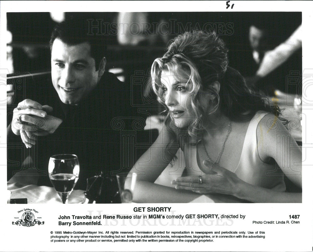 1995 Press Photo Rene Russo John Travolta Get Shorty - Historic Images
