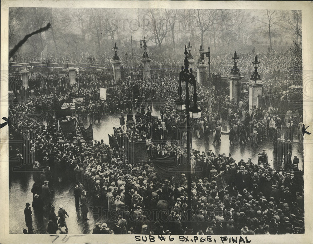 1934 Press Photo Hyde Park Demonstration England - Historic Images