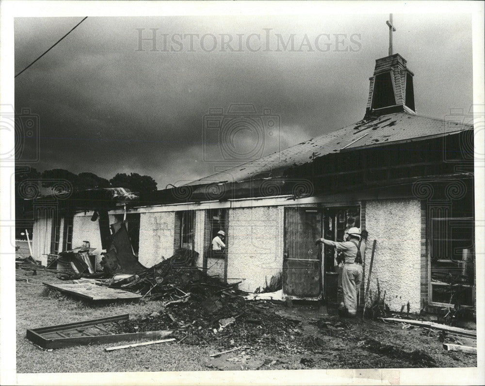 1991 Press Photo McCabe United Church Fire - Historic Images