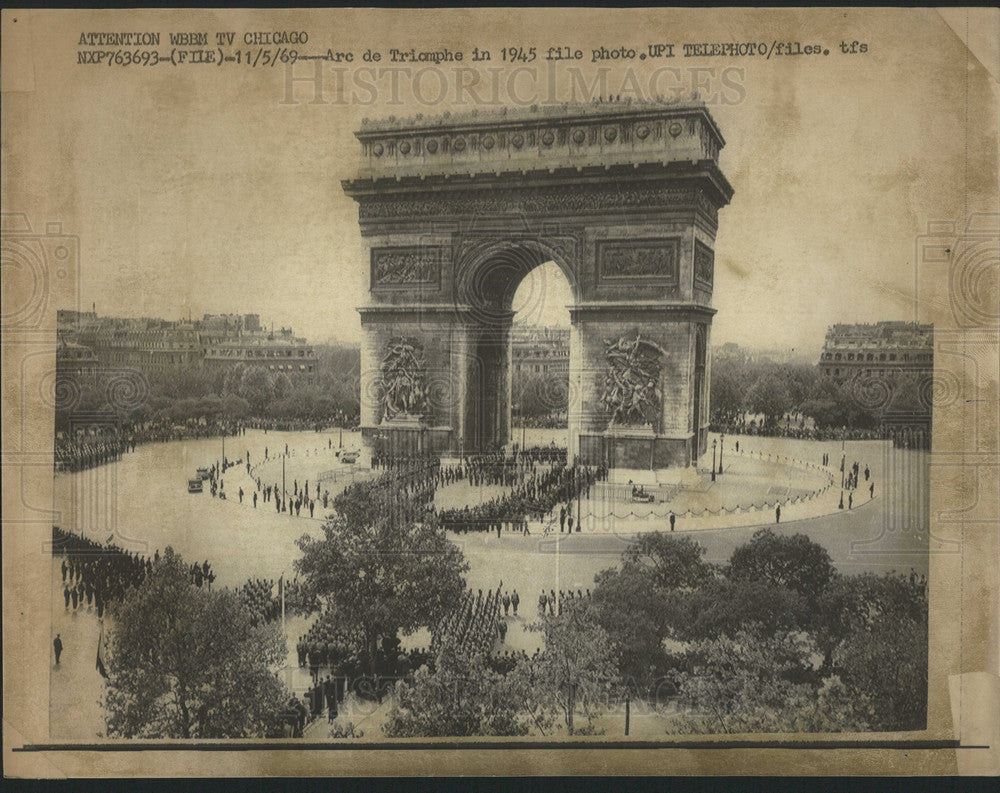 1969 Press Photo Arc de Triomphe Paris France - Historic Images