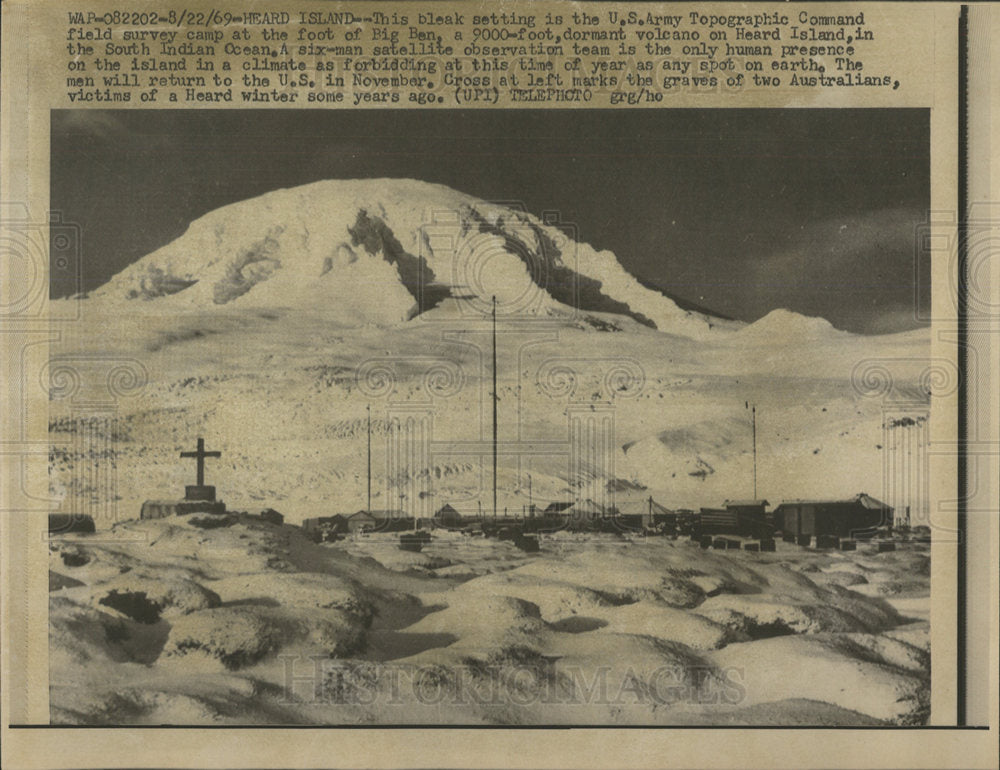 1969 Press Photo Heard Island US Army - Historic Images