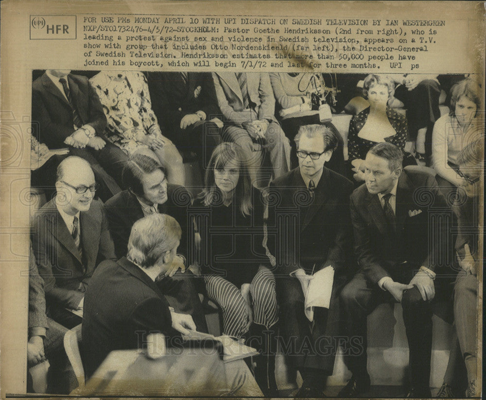 1972 Press Photo Swedish TV Protestor Pastor Interview - Historic Images