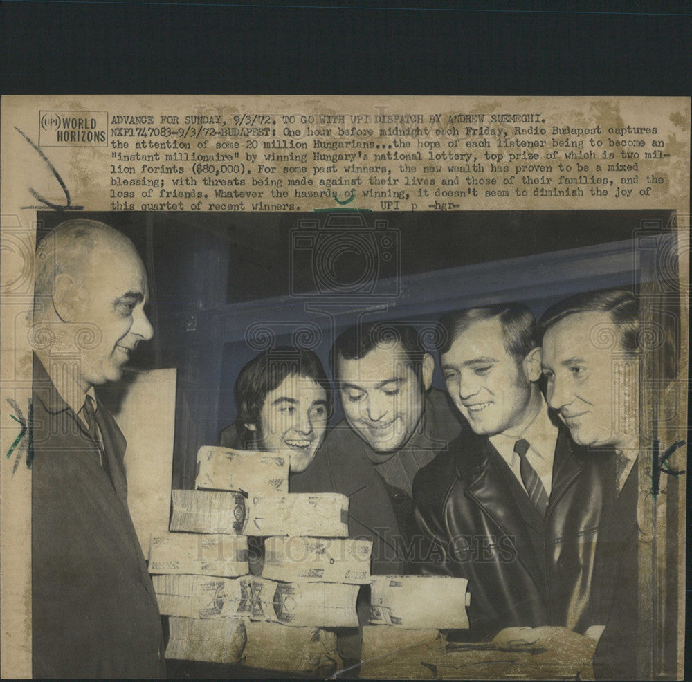 1972 Press Photo Hungary National Lottery Winner - Historic Images