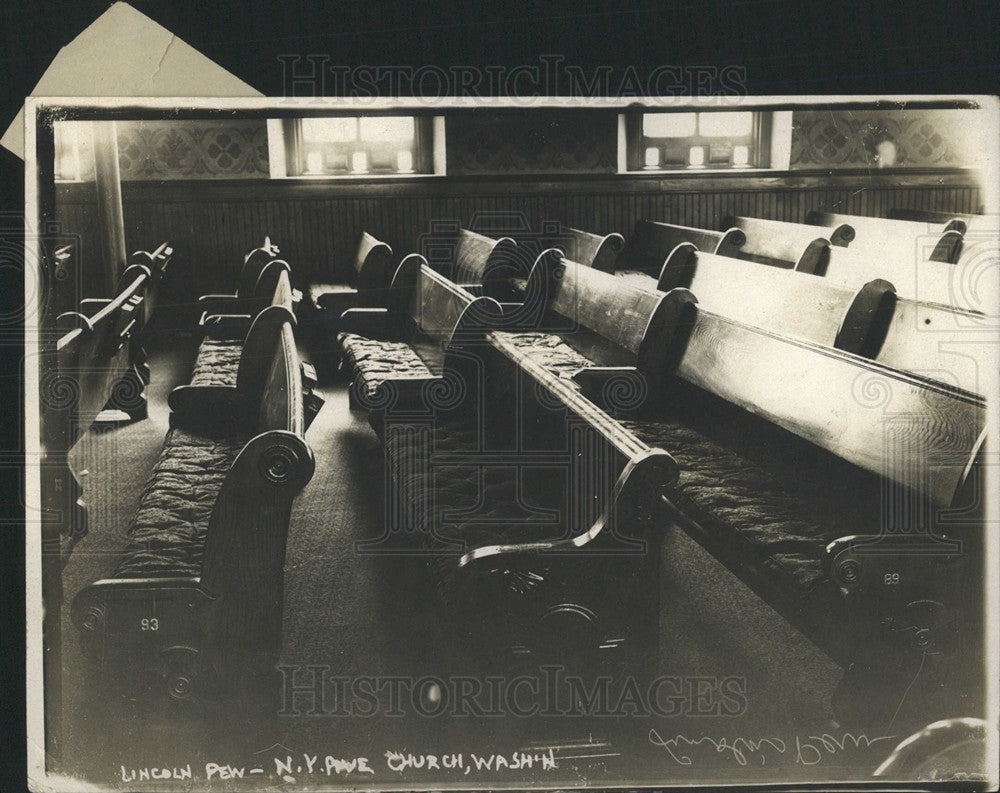 1913 Press Photo President Lincoln&#39;s Pew - Historic Images