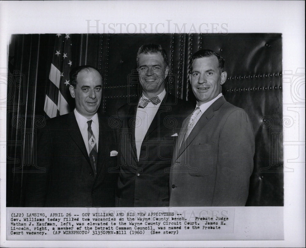 1960 Press Photo William Probate Judge Nathan Kaufman E - Historic Images
