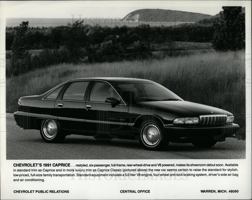 1990 Press Photo Chevrolet 1991 Caprice Classic - Historic Images