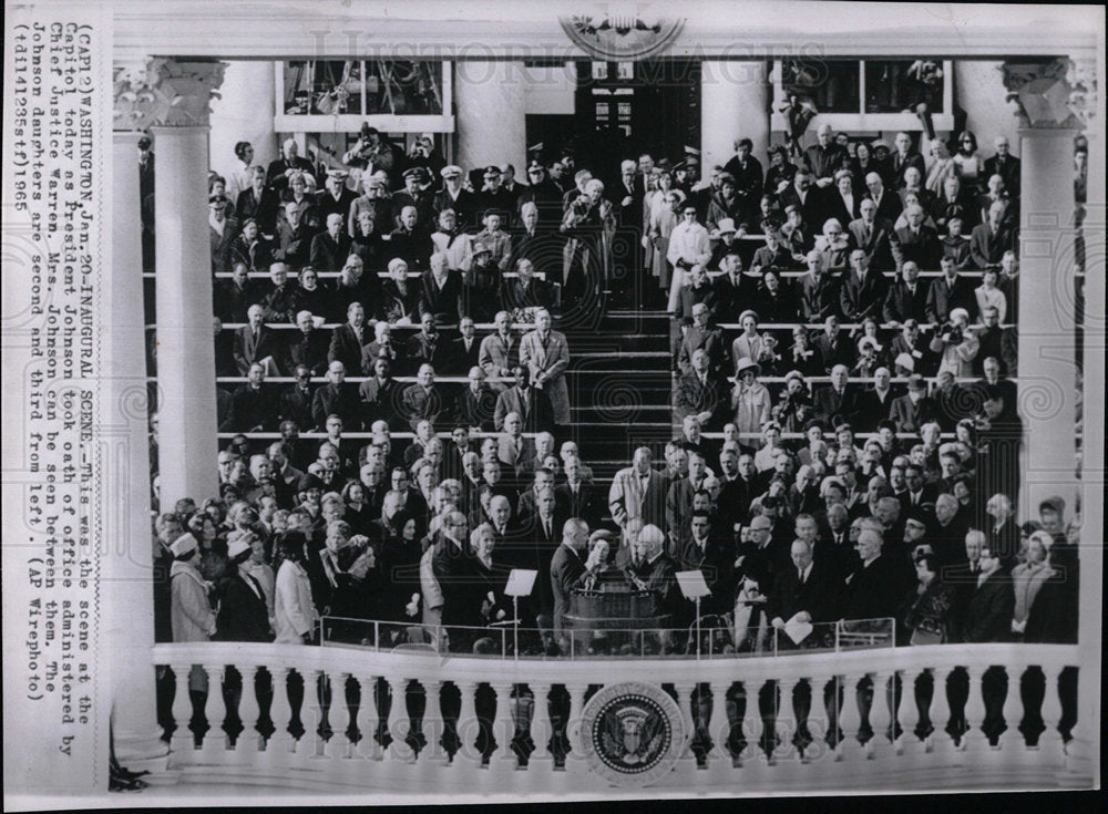 1965 Press Photo President Johnson inauguration scene - Historic Images