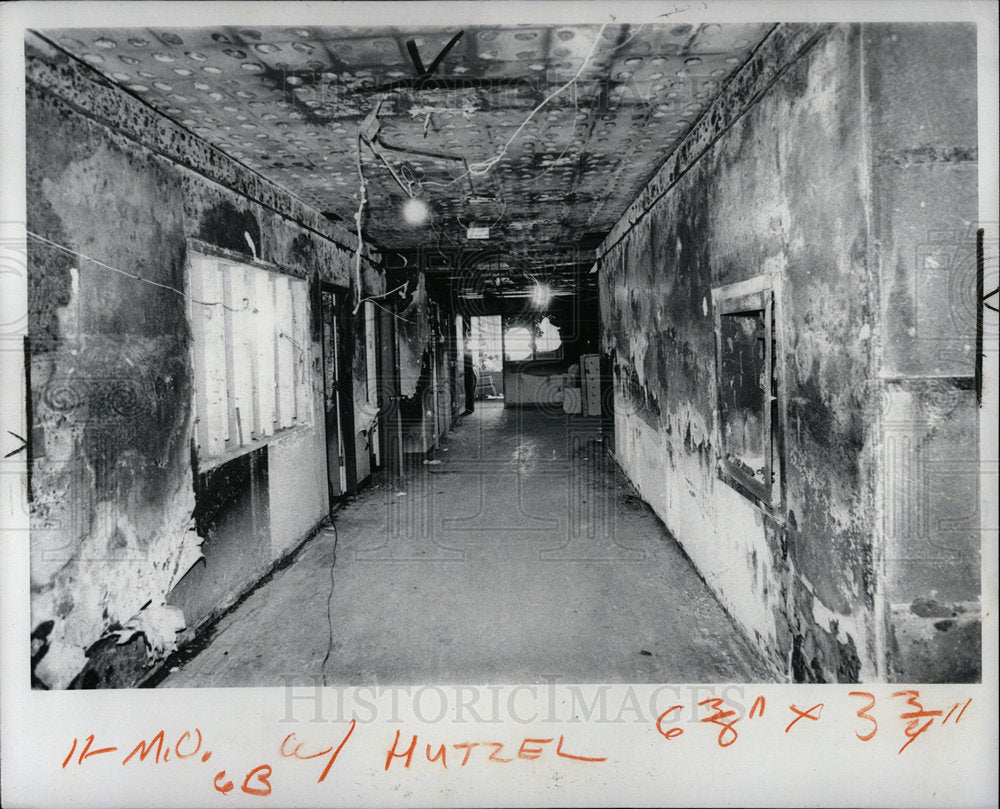1979 Press Photo Fire Hutzel Hospital - Historic Images