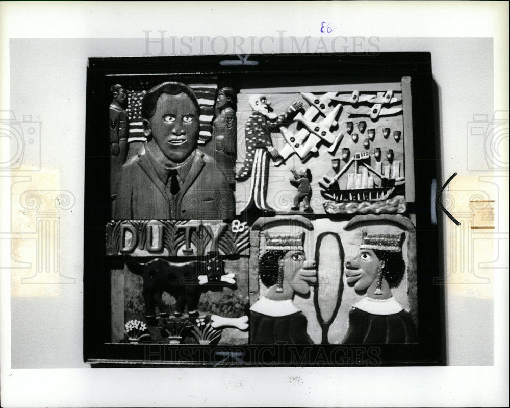 1983 Press Photo Detroit Institute Art Exhibit Black Fo - Historic Images