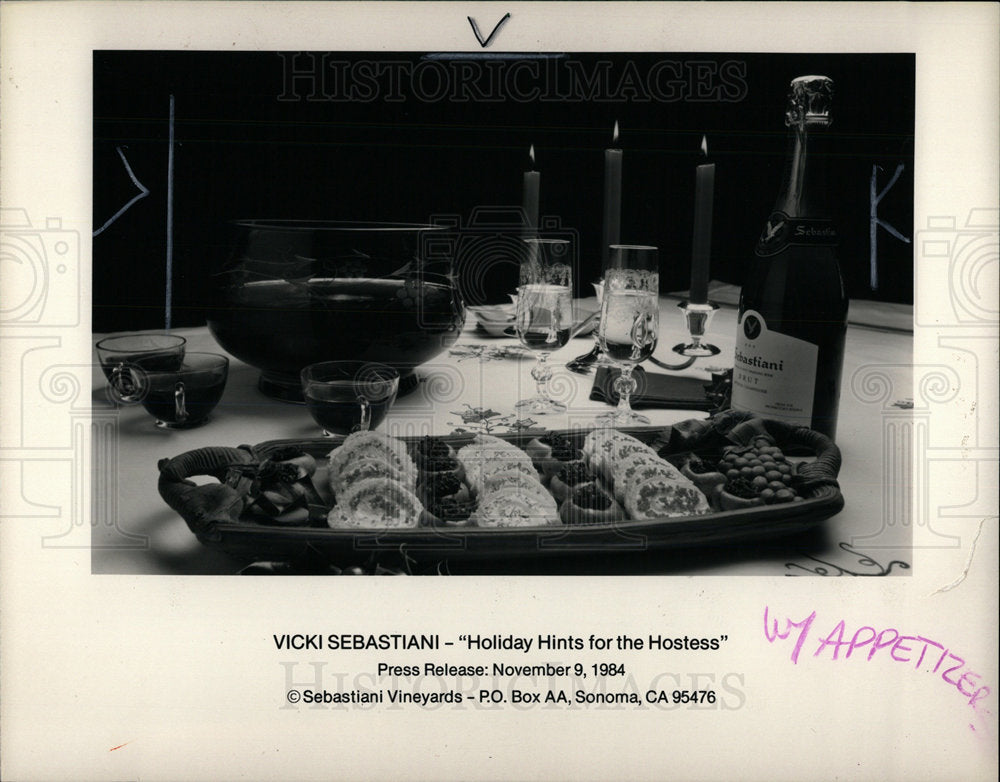 1984 Press Photo Vicki Sebastiani Vineyards - Historic Images