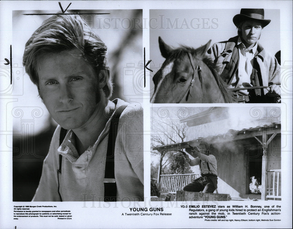 1988 Press Photo Emilio Estevez Actor Young Guns Film - Historic Images