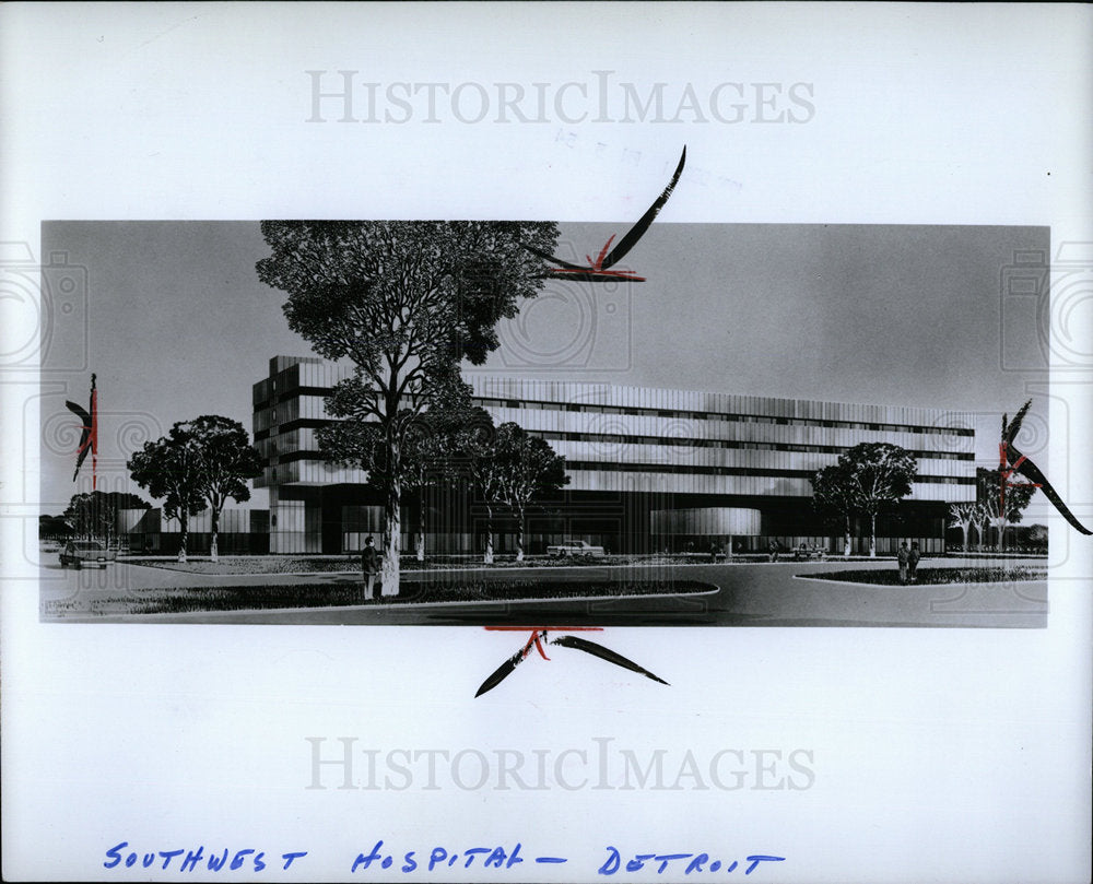 1970 Press Photo SouthWest Hospital Detroit - Historic Images