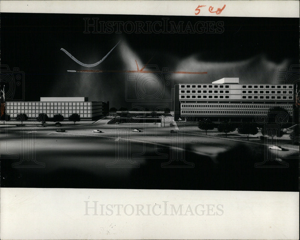 1966 Press Photo Detroit Childrens Hospital Model - Historic Images