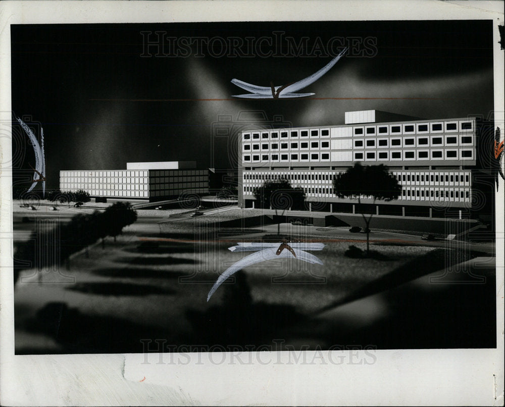 1967 Press Photo Childrens Hospital Architecture Model - Historic Images