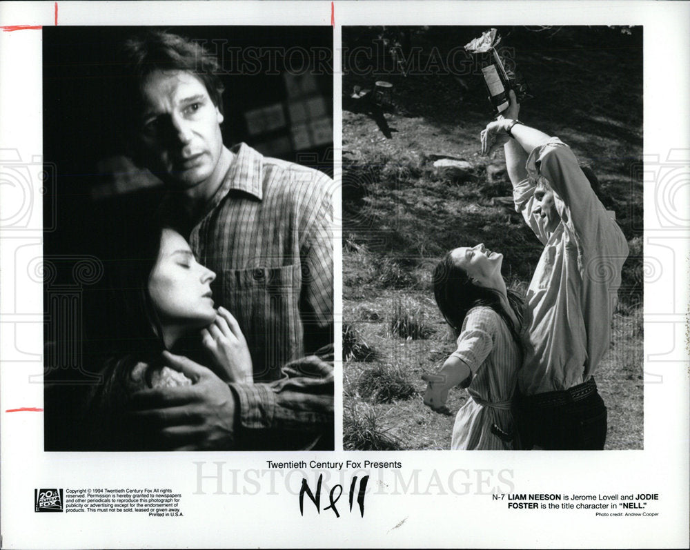 1994 Press Photo Nell Liam Neeson Jodie Foster - Historic Images