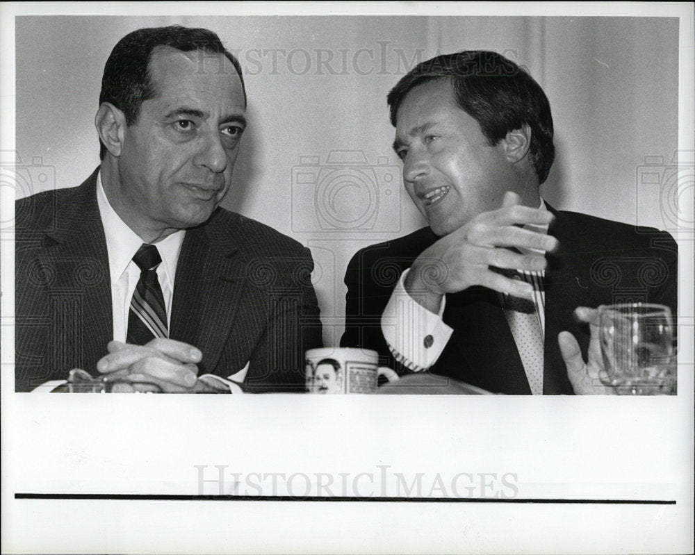 1987 Press Photo Mario Cuomo & James Blanchard - Historic Images