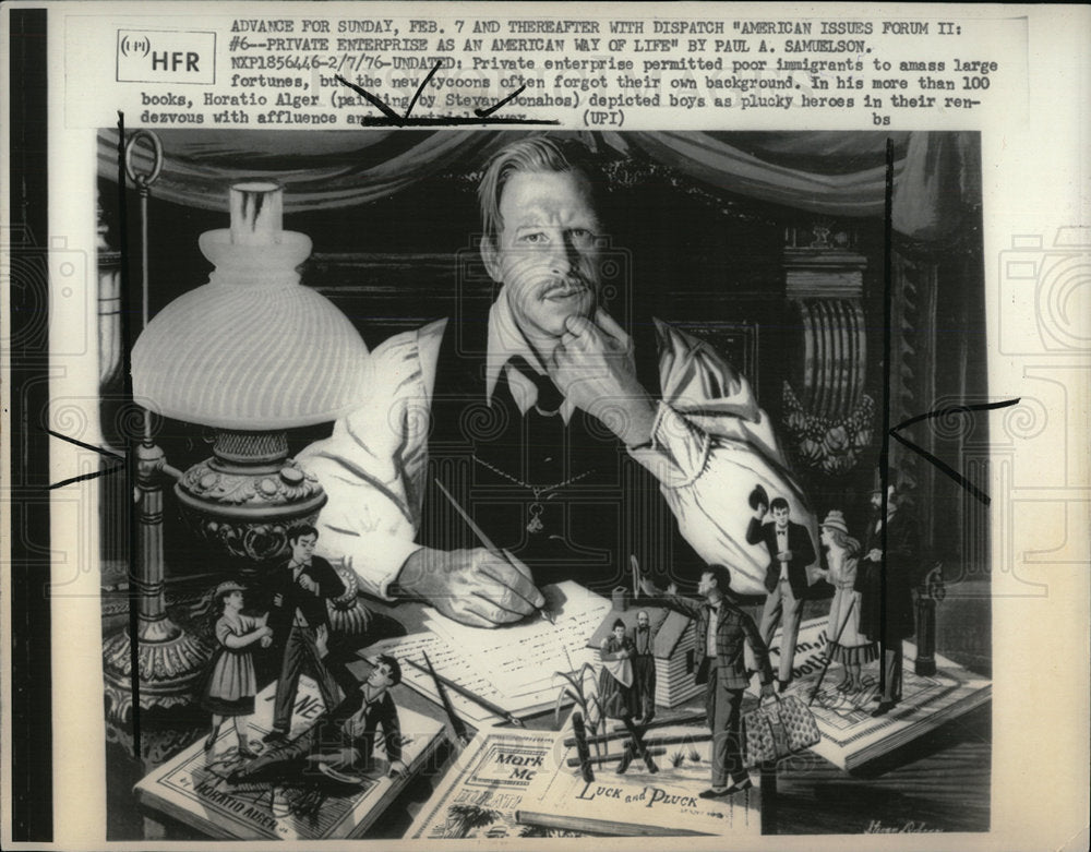 1976 Press Photo Copy American Dream Author Alger - Historic Images