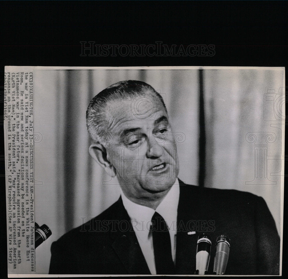 1965 Press Photo President Johnson On The Vietnam War - Historic Images