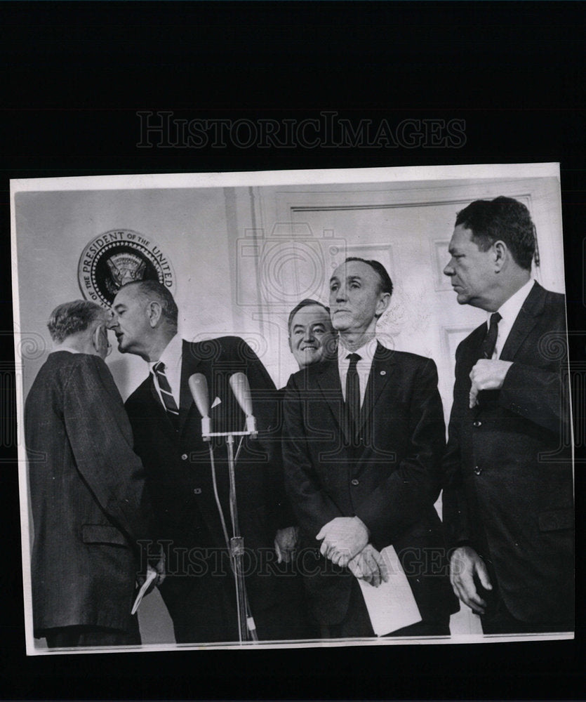 1962 Press Photo Lyndon Johnson Press Conference  - Historic Images